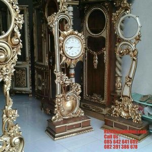 Jam Hias Jati Jepara Ukir Raflesia