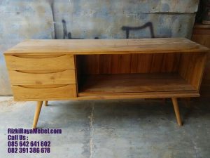 Meja Laci Mid Century Minimalis Jati