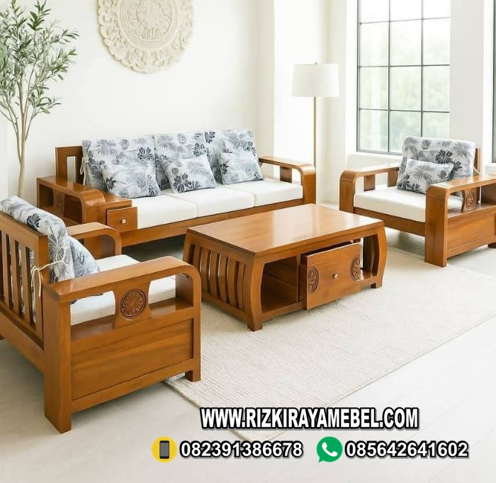 Kursi Tamu Kayu Jati Ukir Minimalis