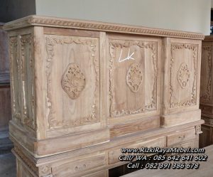 Meja Kantor Ukiran Jepara Klasik Mewah Jati