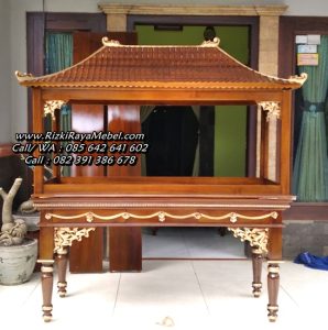 Meja Aquarium Ukir Atap Joglo Jepara