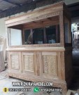 Bufet Aquarium Ukiran Jepara 3 Pintu