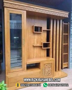 Partisi TV Kayu Jati Pembatas Ruangan