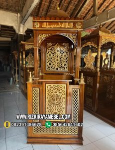 Model Mimbar Masjid Kayu Jati Minimalis