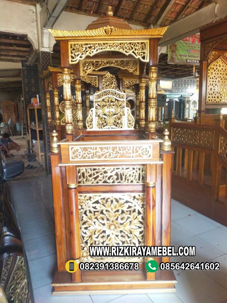 Model Mimbar Masjid Kubah Ukir Jepara
