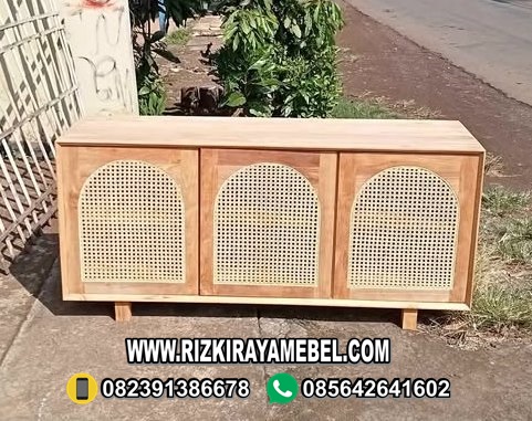 Bufet Minimalis Jati Rotan Jepara