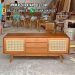 Bufet Retro Minimalis Kayu Jati Rotan