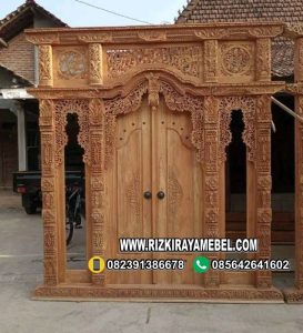 Pintu Gebyok Ukir Kaligrafi Mushola Jati