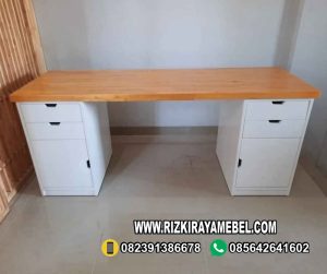 Meja Kerja Kantor Minimalis Jati