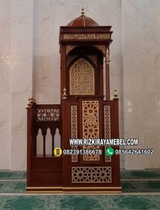 Mimbar Masjid Minimalis Ukir Kaligrafi