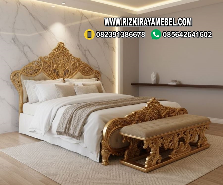 Tempat Tidur Ukiran Mewah Kayu Jati