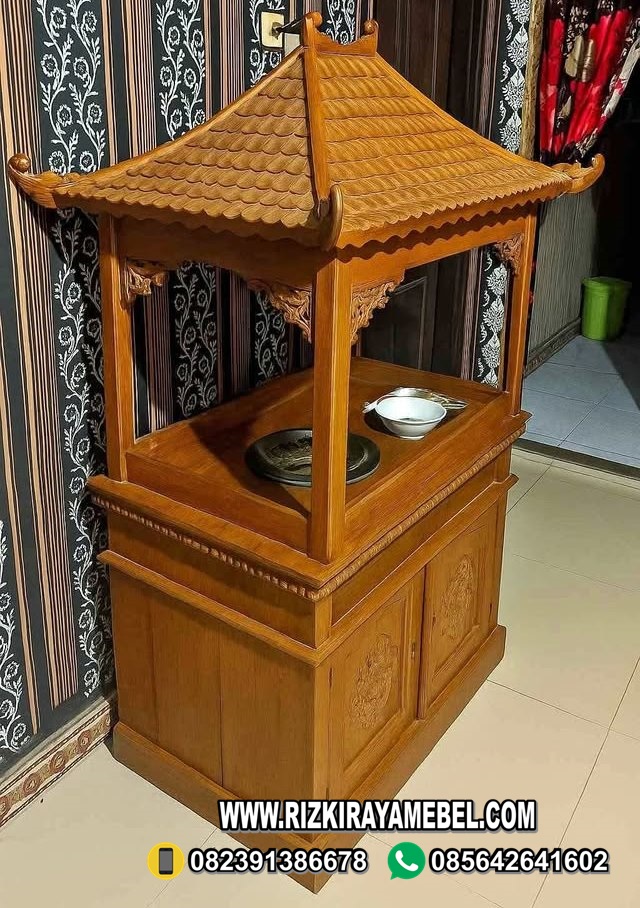 Bufet Aquarium Ukiran Atap Joglo