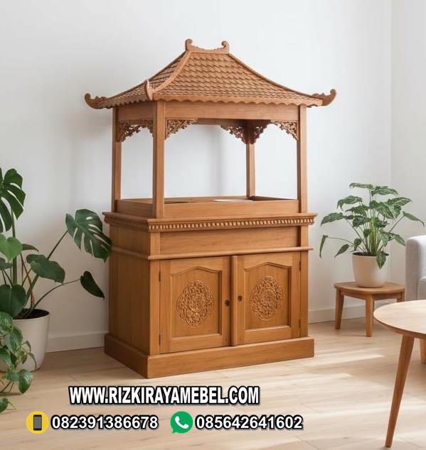 Bufet Aquarium Ukiran Kayu Jati