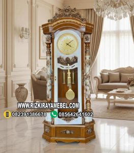 Jam Hias Ruang Tamu Ukir Kayu Jati