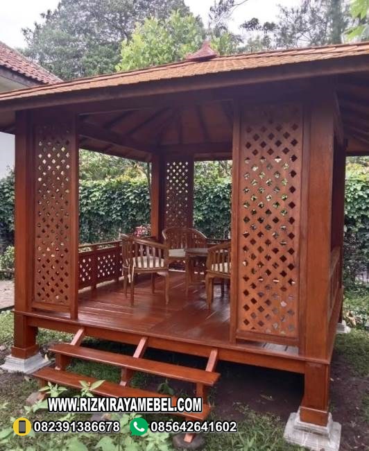 Gazebo Taman Tempat Tamu Kayu Jati