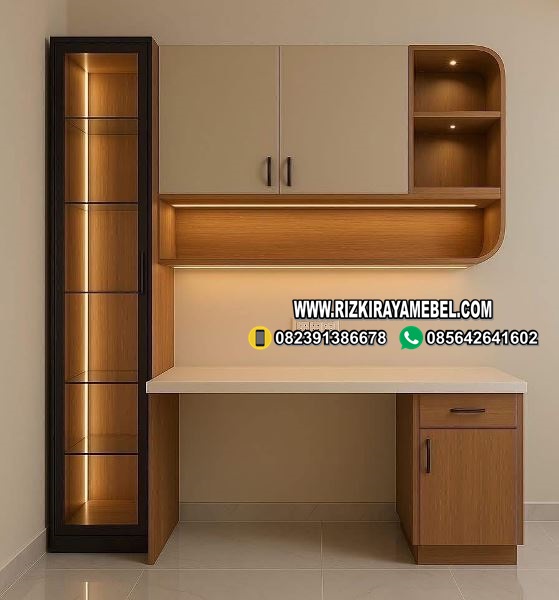 Meja Kerja Minimalis Modern Kayu Jati
